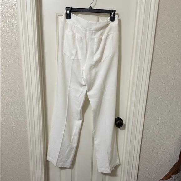 CAbi White Wide Leg Pants with Elastic Waistband - Picture 3 of 3